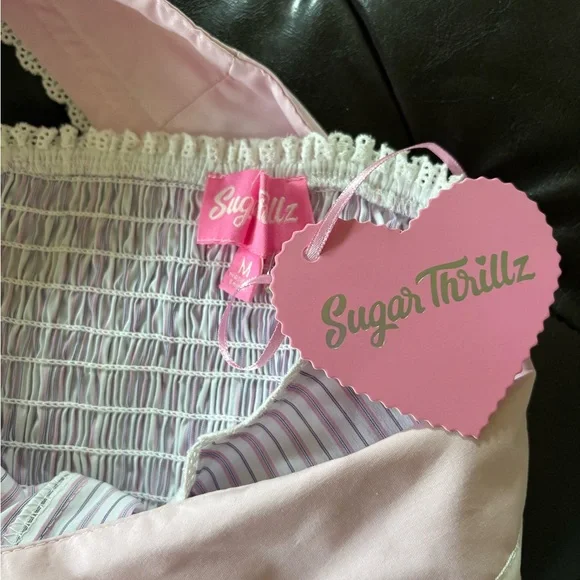 DollsKill | NWT’s Sugar Thrills Y2K Coquette Summer Pinstripe Dolly Vest - Picture 7 of 9